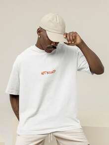 Men's Oversized T-Shirt 100% Premium Cotton Bear Not Bound Streetwear Shirt - 白色 - 查看 2