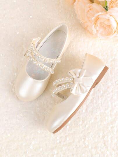 儿童女童玛丽珍正装鞋，适合婚礼派对伴娘芭蕾舞公主平底鞋，适合所有季节