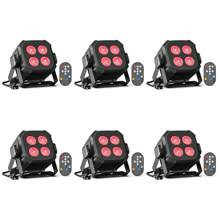 SEBRUANC 60W Par Light 4 RGB LED With Remote Control DMX512 Sound Control Stage Lighting Equipment For Christmas Decor Carnival Party Wedding Musical Show Club Bar KTV DJ Disco - 6 PCS - View 2