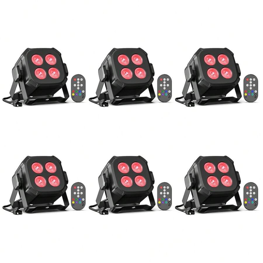 SEBRUANC 60W Par Light 4 RGB LED With Remote Control DMX512 Sound Control Stage Lighting Equipment For Christmas Decor Carnival Party Wedding Musical Show Club Bar KTV DJ Disco