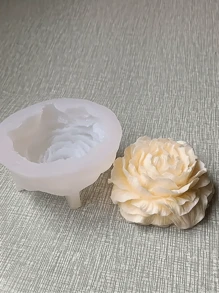 Large Peony Flower Silicone Mold, Suitable For DIY Scented Candles, Handmade Soap Making And Crafts - 3D Floral Art Home Decor Gifts - White - View 5