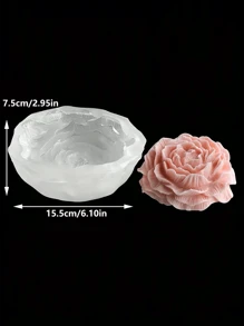 Large Peony Flower Silicone Mold, Suitable For DIY Scented Candles, Handmade Soap Making And Crafts - 3D Floral Art Home Decor Gifts - White - View 10