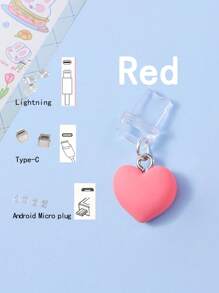 1pc Resin Heart Anti-Dust Plug Compatible With Iphone, Android, Type-C Port, Cute Decoration