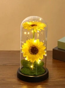 2 peças Flor Artificial de Girassol Amarela, Flor de Sabão para Dia dos Namorados, Natal, Dia das Mães, Decoração Criativa de Mesa e para Casa