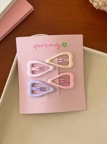 40pcs Heart & Star Shaped Hair Clips, Suitable For Women, Suitable For Daily Wear (8pcs Per Design, Random Colors), Hair Accessories, Head Accessories, Hairpin - Multicolor - View 9