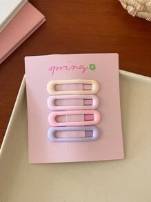 40pcs Heart & Star Shaped Hair Clips, Suitable For Women, Suitable For Daily Wear (8pcs Per Design, Random Colors), Hair Accessories, Head Accessories, Hairpin - Multicolor - View 4