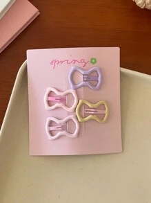 40pcs Heart & Star Shaped Hair Clips, Suitable For Women, Suitable For Daily Wear (8pcs Per Design, Random Colors), Hair Accessories, Head Accessories, Hairpin - Multicolor - View 6