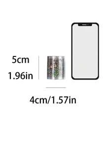 CANDY POETRY 1 卷 2m 花卉植物形状模切和纸胶带，创意美学贴纸，DIY 装饰拼贴工艺材料，节日礼物，个性化剪贴簿学校文具 - 薄荷綠 - 查看 11