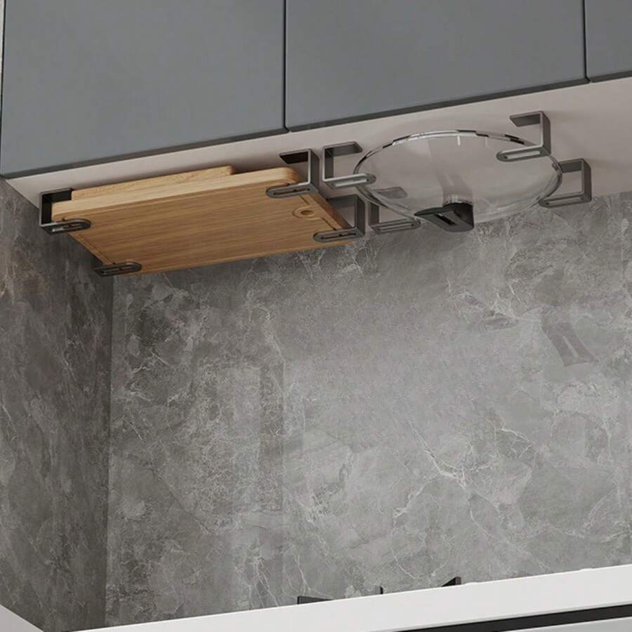 No Need Drill Pot Lid Holder Wall Mounted Rack, Kitchen Board/Cutting