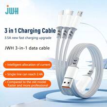 Cáp sạc đa năng 3 trong 1 Cáp sạc đa năng phổ thông (47,24/59,05/78,74 inch), Dây cáp USB nhanh với Type-C, Micro USB, Cổng IP cho hầu hết các điện thoại di động/IPad/IPhone/Máy tính bảng (Xám trắng) - Xám - Xem 3