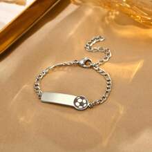 1pc Fashionable & Cute Glossy Stainless Steel 4.7"-6.7" Personalized Name Bracelet, Women Gift For Thanksgiving,Gold,Stylish,Colorful,Vintage,Simple,Unisex,Casual,Cuties,Custom,Personalized,Unique,Ideal Gifts For Him,Ideal Gifts For Her,Her,Boyfriend,Girlfriend,Dad,Mom,Family,Friends,For Anniversaries,For Birthdays,For Graduation,For Prom,For Party,Stainless Steel Jewelry - Multicolor - View 19