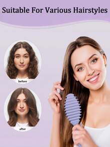 1 chiếc lược uốn tóc, lược tạo kiểu tóc xoăn có răng - Lược tối ưu cho tóc xoăn, dùng để chải và tạo kiểu tóc xoăn cho nam và nữ, giảm tình trạng tóc bị kéo và tách lọn, trở lại trường học, vật dụng thiết yếu khi đi du lịch, phụ kiện tóc cho nữ - Nhiều màu - Xem 4