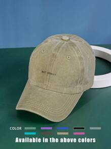 1pc Printed "NOTREALLY" Washed Baseball Cap, Adjustable Outdoor Sun Hat For Spring/Autumn Travel Beach Vacation, Y2K Style For Youth - Baseball Cap - View 25