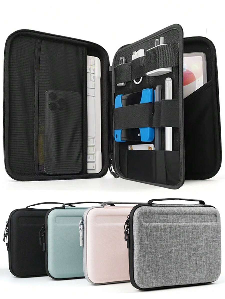 硬壳多功能电脑手提包适用于 11 英寸/13 英寸 iPad 平板电脑、电缆、鼠标、键盘、手写笔和其他数码配件的存储和保护 - 彩色 - 查看 1