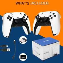 Wireless 20000+ Games Retro Game Stick, HD Output System Built In 23 Emulators Plug And Play Video Game Consoles With 64GB TF Card, 2.4G Wireless Controllers - 白色 - 查看 1