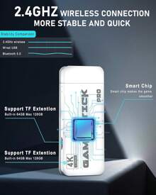 Wireless 20000+ Games Retro Game Stick, HD Output System Built In 23 Emulators Plug And Play Video Game Consoles With 64GB TF Card, 2.4G Wireless Controllers - 白色 - 查看 2