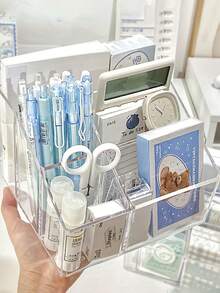 透明亚克力笔筒、办公桌文具收纳盒、多功能学生笔杯、办公笔记本收纳盒、办公桌收纳盒、口红化妆品收纳盒、眉笔收纳盒、梳妆台办公桌收纳盒、大容量桌面收纳盒、桌面收纳盒、梳妆台收纳盒、创意化妆刷收纳桶、个性桌面眉笔口红收纳盒、轻便化妆品收纳盒、高端奢华办公桌收纳盒、返校大学用品 - 彩色 - 查看 4