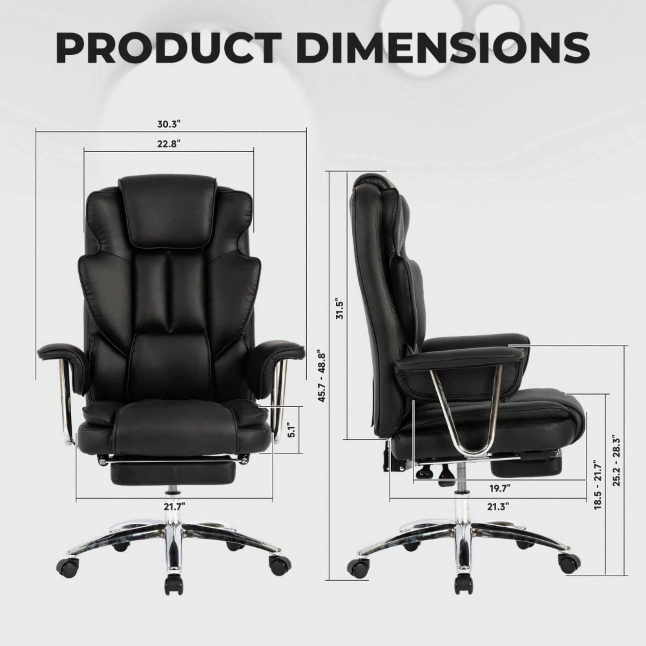 FKZNPJ Office Chair Big And Tall Executive Office Chair With Footrest