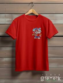 Shirt Bear T-Shirt Skate Streetwear Oversize Print Wild Bear Ref 1435 FLUXOGEEK - Đỏ - Xem 2