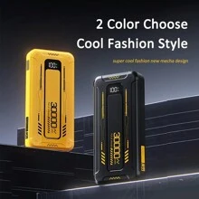 Power Bank Batería Portátil 30000mah YISEN Carga rápida de 22.5w 3 cables incorporados con luz LED - Negro - Ver 3