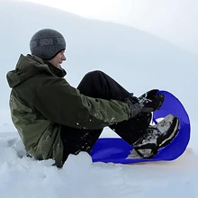 ABAHUB 1 pieza Esquíes de estilo libre para exteriores, trineo plegable con asa, lámina de esquí resistente a bajas temperaturas de PE, estera para patinar, manta de arena, ligera, flexible y resistente al desgarro, adecuada para nieve y césped