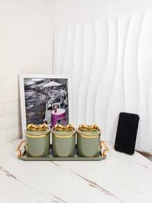 1 zestaw uszczelnionych słoików z tacką, codzienne artykuły gospodarstwa domowego