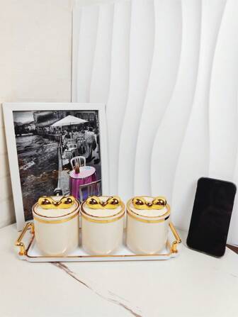 1 套带托盘的密封罐，休闲日常家居用品