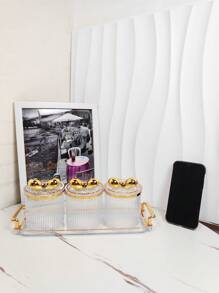 1 zestaw uszczelnionych słoików z tacką, codzienne artykuły gospodarstwa domowego