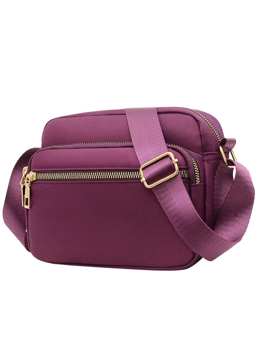 Small Size Waterproof Nylon Crossbody Bags For Women Casual Messenger Bag Purses Handbags - Màu tím - Xem 1