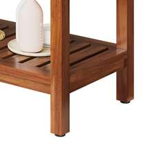 30''/36" Wooden Shower Bench Stool With Storage Shelf Waterproof Bathroom Bench ,Stable Structure, Two Sizes Available - Brown - View 11