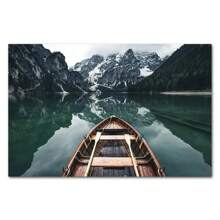 1 tấm áp phích in vải canvas phong cảnh thiên nhiên Bắc Âu động vật bò hươu hồ tuyết núi rừng đường sắt nghệ thuật treo tường tranh trang trí hình ảnh không có khung - Nhiều màu - Xem 16