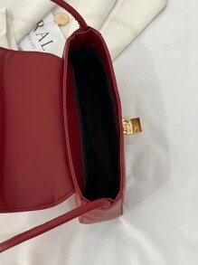 Nuevo bolso de mano de mujer de unicolor de PU, estilo de moda casual con herrajes metálicos, actual de moneda/monedero pequeño