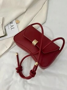 Nuevo bolso de mano de mujer de unicolor de PU, estilo de moda casual con herrajes metálicos, actual de moneda/monedero pequeño