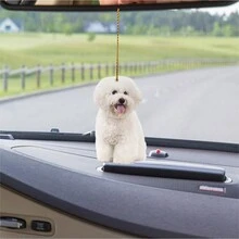 1 个 2D 亚克力钥匙扣和吊坠双重用途，白色卷毛狗钥匙扣，也可用作背包、汽车、装饰品、圣诞树等的吊坠。 - 彩色 - 查看 2