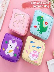 1 件装 卫生巾收纳袋、月经杯袋、护理垫收纳袋、卫生棉条袋、女性用品袋、便携式月经包、女士专用、小号化妆包 - 彩色 - 查看 1