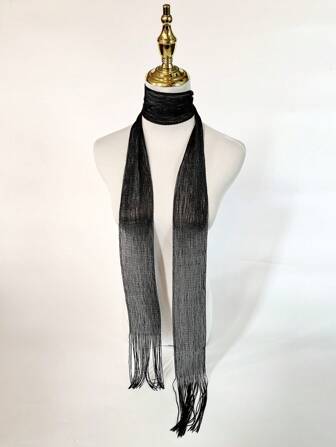 1pc Fashionable & Versatile Women Scarf With Tassels Winter Fall