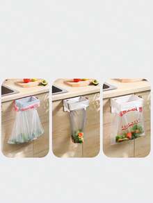 1 件可折叠垃圾桶架，壁挂式塑料袋收纳架，适用于橱柜/厨房 - 彩色 - 查看 7