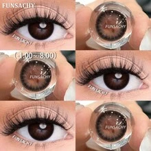 FUNSACHY 处方隐形眼镜 HAWAII 系列 0~-8.00 自然软性隐形眼镜 14.5 毫米眼妆年度使用 - 黑色 - 查看 2