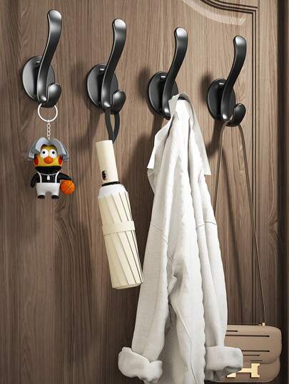 3/5件装加厚双层衣架，门后收纳架，带挂钩，可挂外套、雨伞、钥匙、毛巾、浴袍，适用于浴室、厨房、卧室