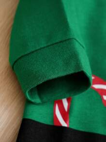 Yierying Newborn Baby Boy Cute Christmas Pattern Green Jumpsuit & Round Neck Set - Green - View 6