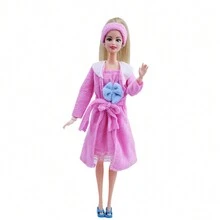 Bộ phụ kiện quần áo búp bê nữ thời trang 11,5 inch: Áo choàng tắm, đồ ngủ, mặt nạ mắt, băng đô tắm, dép lê, đinh tán, vòng tay, kiểu dáng tùy chọn, để chơi cảnh nhà (không có búp bê) - Nhiều màu - Xem 6