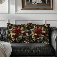 1 Stück 18"X18" elegante vintage Rose Deko Kissenbezug (einseitiger Muster), geeignet für Heimdekoration, Sofa, Bett oder Fenstersitzauflage (Kissenfüllung nicht enthalten)