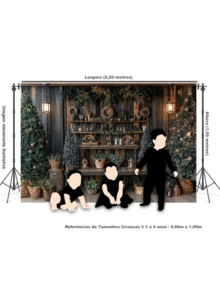 3D Sublimated Fabric Photographic Background Christmas 2.20x1.50 Horizontal - FFF-2269 - 查看 3