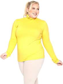 Women's Oh So Soft Plus Size Long Sleeve Turtleneck Top | XL - 7X - 黃色 - 查看 3