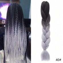 合成大号编织发渐变色大号辫子接发 1 件，适用于扭纹钩编编织发耐热高温纤维 24 英寸，万圣节角色扮演装扮时尚派对圣诞新年礼物
