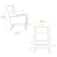 CAPCAEK 26.18" Wide Modern Accent Chair,Polyester Blend High Back Reading Chair ,Upholstered Armchair Club Chair,Single Sofa With Wood Legs For Living Room,Bedroom,Reading Room,Office - Màu be - Xem 11