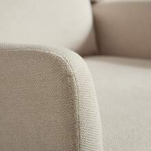 CAPCAEK 26.18" Wide Modern Accent Chair,Polyester Blend High Back Reading Chair ,Upholstered Armchair Club Chair,Single Sofa With Wood Legs For Living Room,Bedroom,Reading Room,Office - Màu be - Xem 10