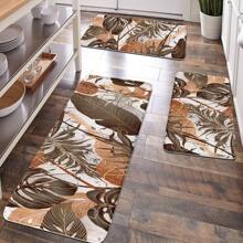 1 件家居、房间、花园、庭院、浴室、厨房装饰垫，叶子图案柔软舒适放松地毯，机器边缘耐用，多种尺寸可供选择 - 购买前测量 - 彩色 - 查看 1