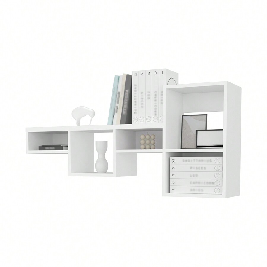 Globe WallMounted Shelf Unit With 5 Shelves, White SHEIN USA