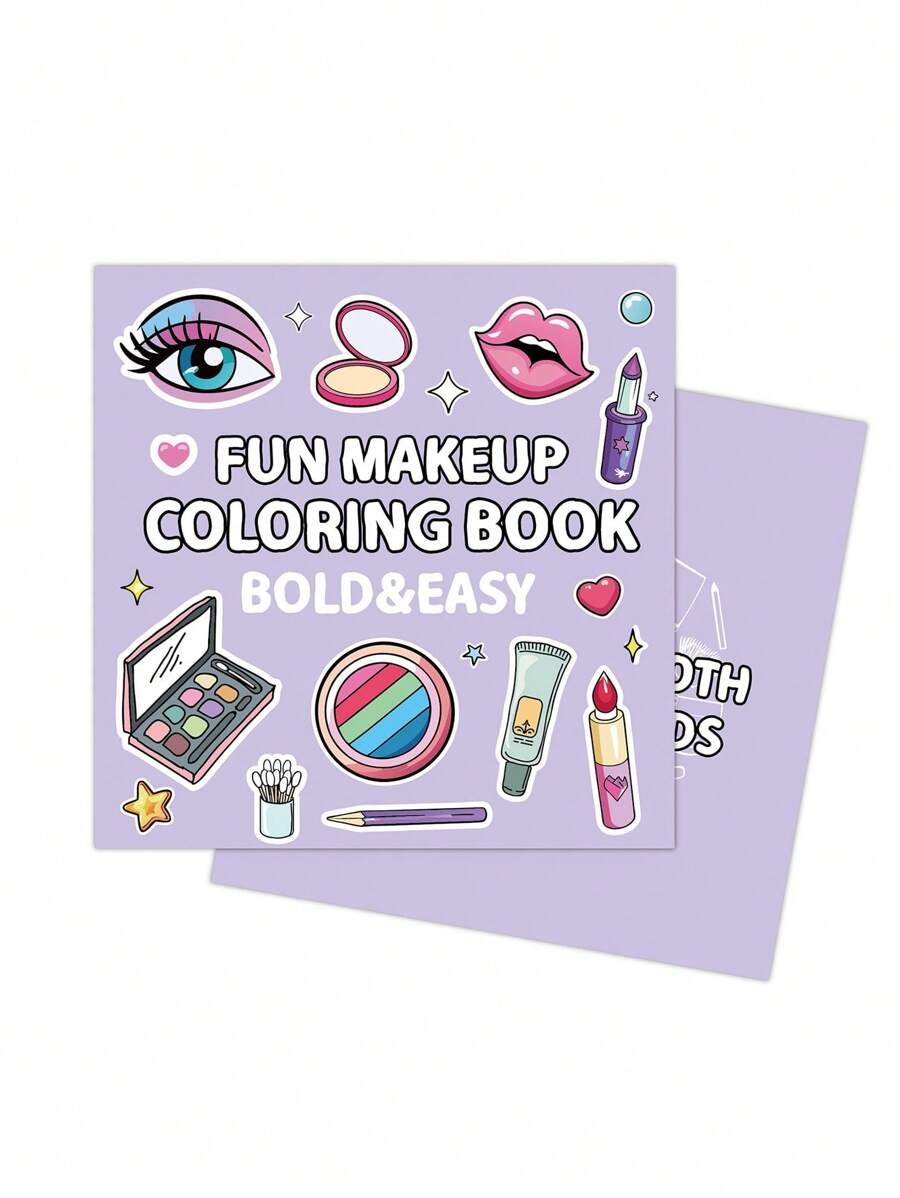 1pc Creative Coloring Book, 40 Sheets Cute Girl Makeup Cartoon Doodle